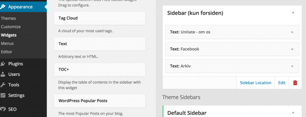 Sådan laver du en custom sidebar i WordPress