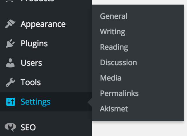 1 Indstillinger - settings i WordPress