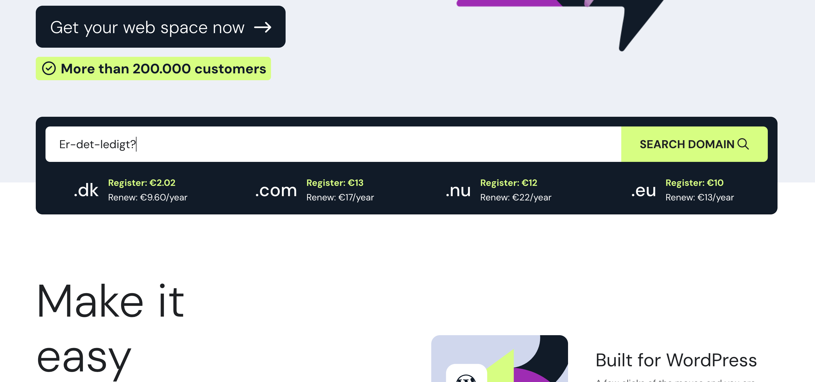Er dit domæne ledigt? Tjek ledige domæner